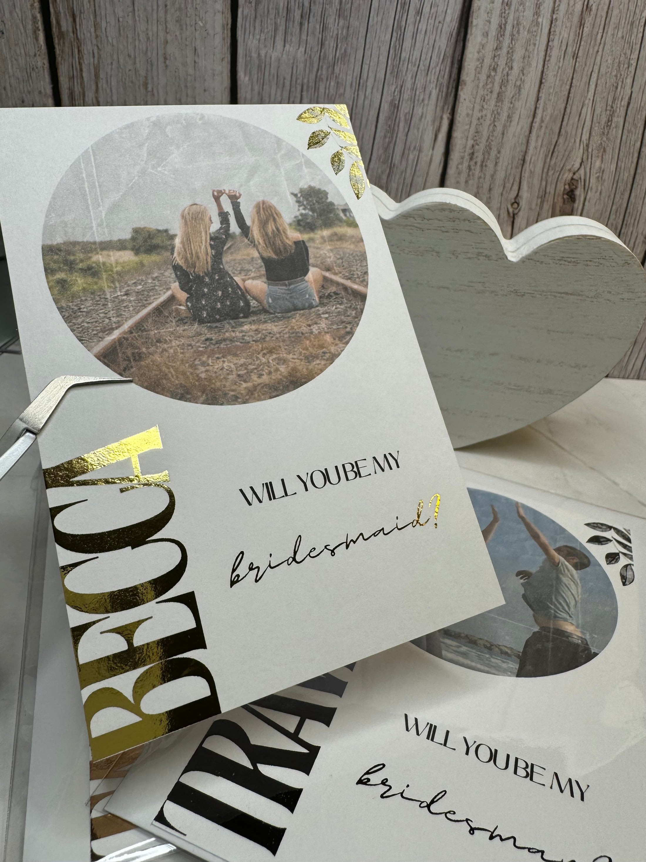 Foil Photo Bridesmaid Card