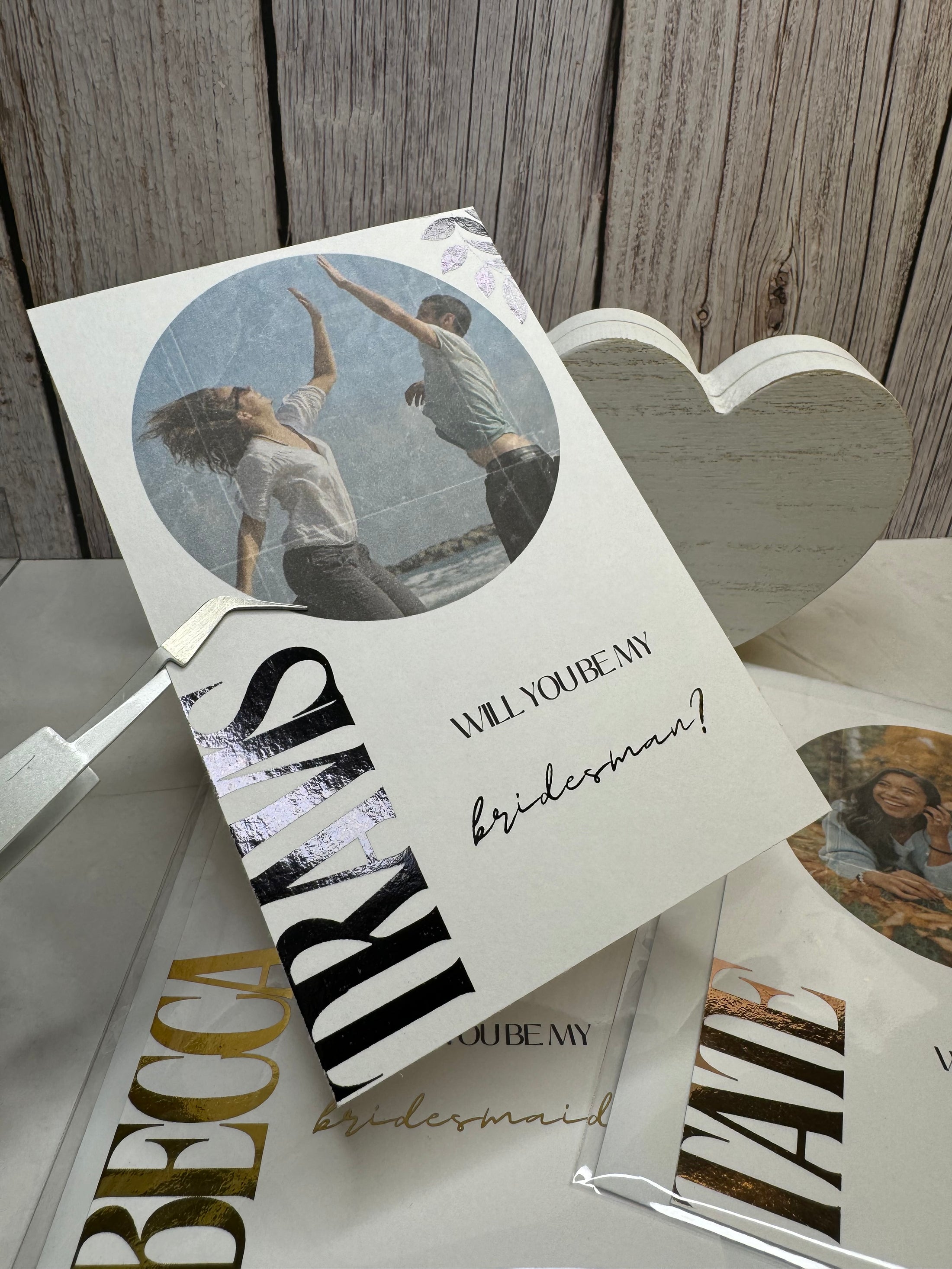 Foil Photo Bridesmaid Card