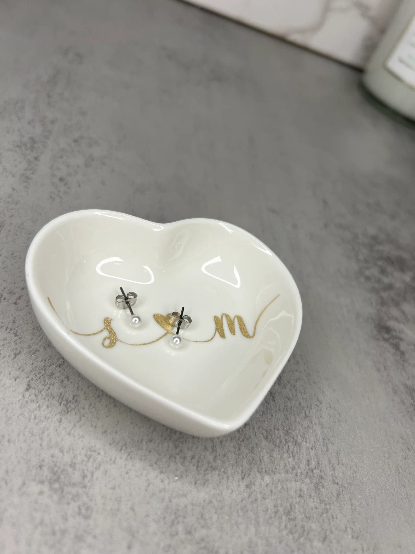 Personalized Heart Ring Dish